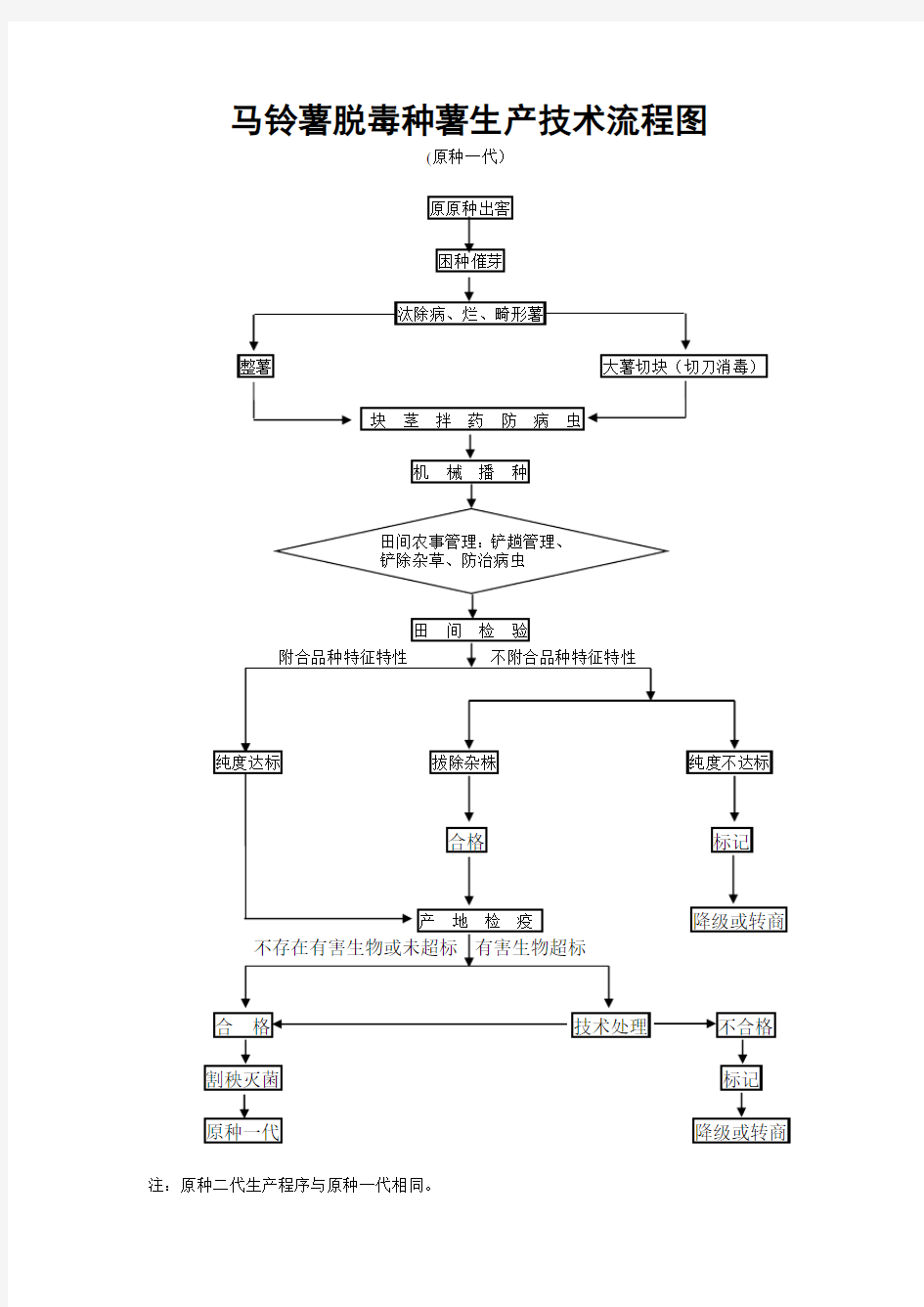 马铃薯脱毒种薯生产技术流程图