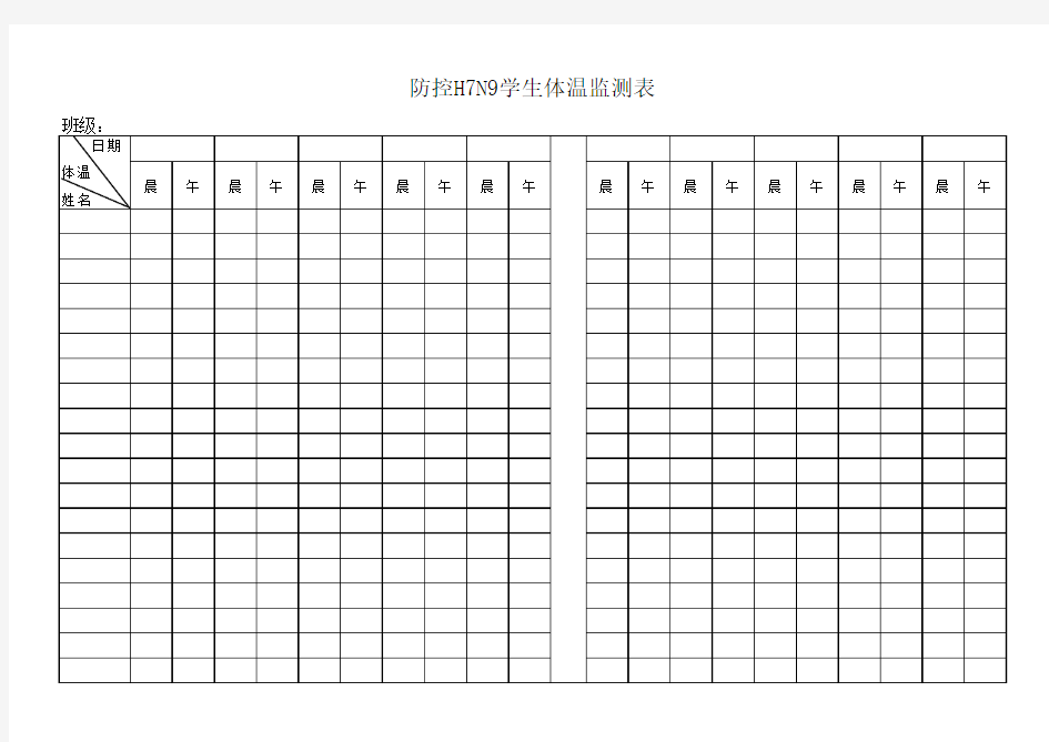 体温监测表