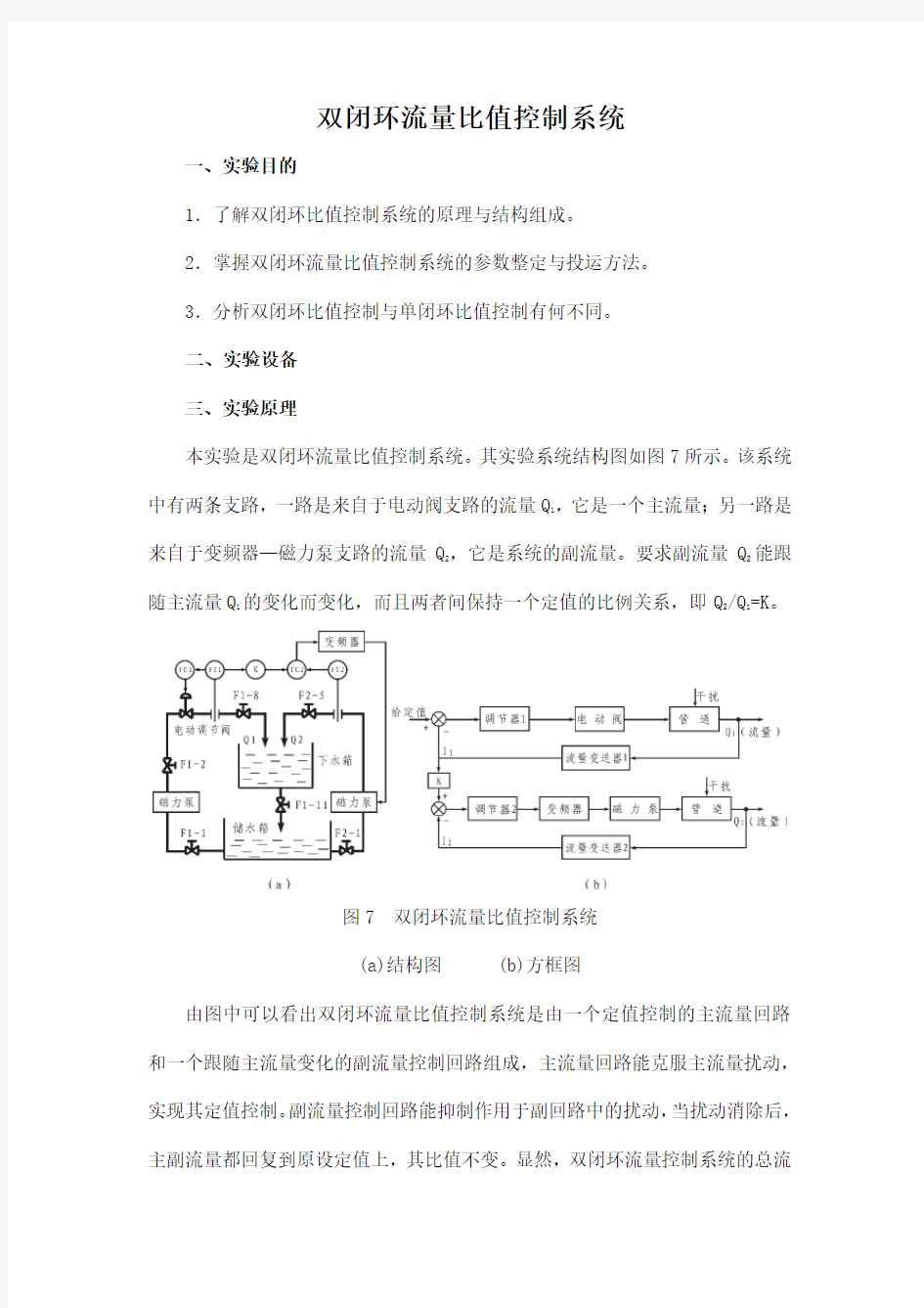 双闭环流量比值控制系统