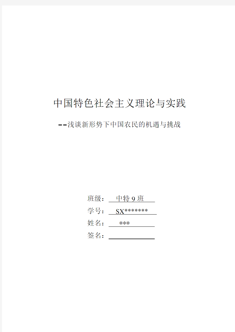 中国特色社会主义论文终极版