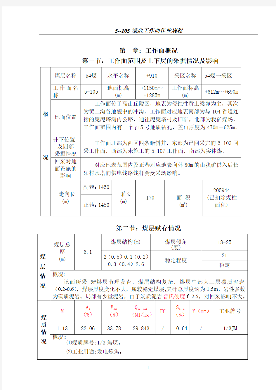 综采作业规程