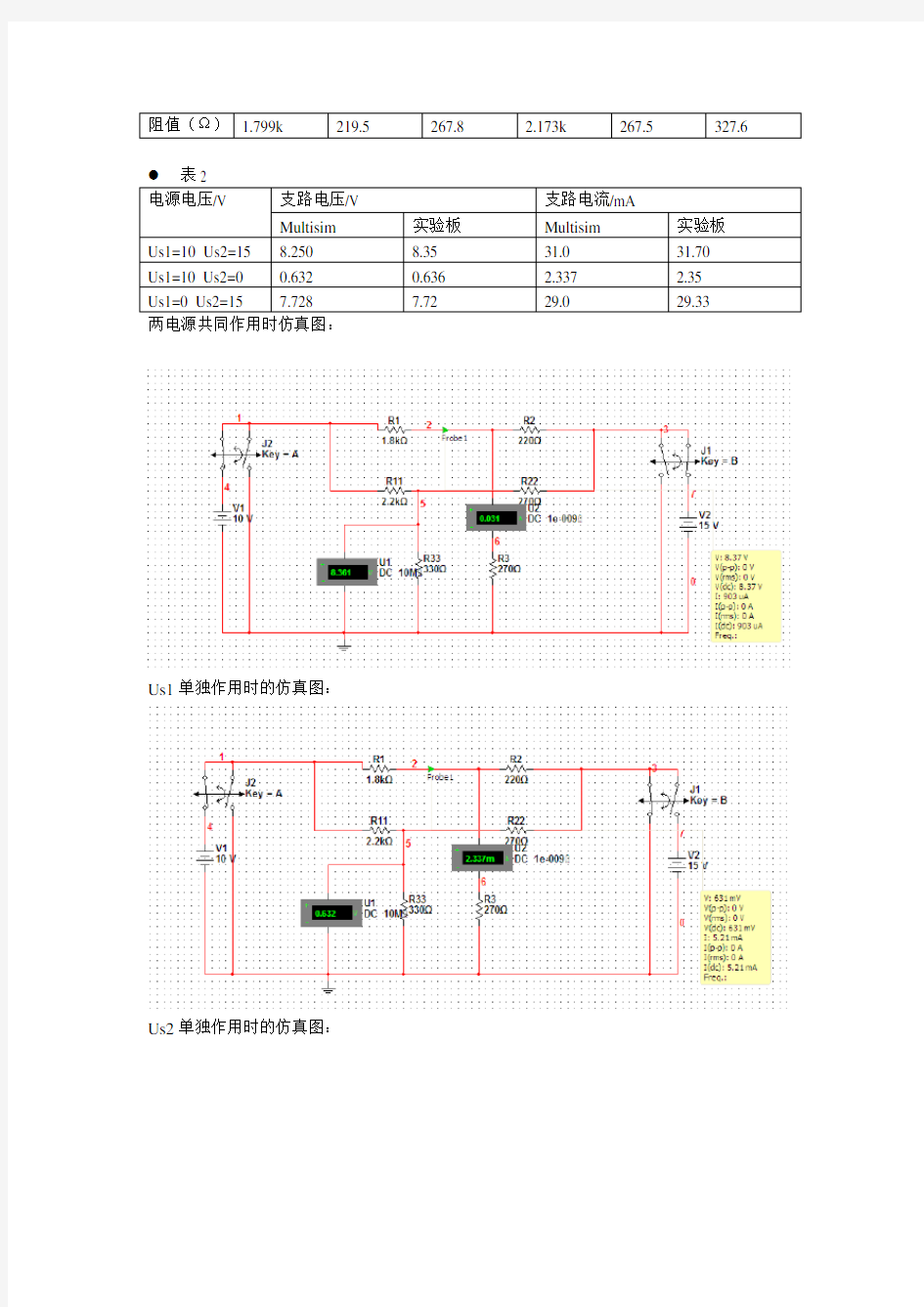 叠加定理实验报告