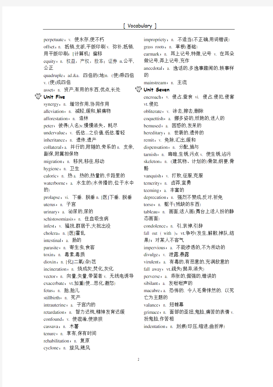 武汉大学研究生英语单词表(精排版)