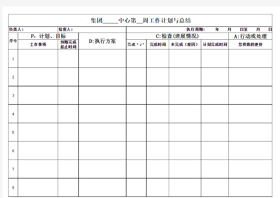 PDCA-表格模板