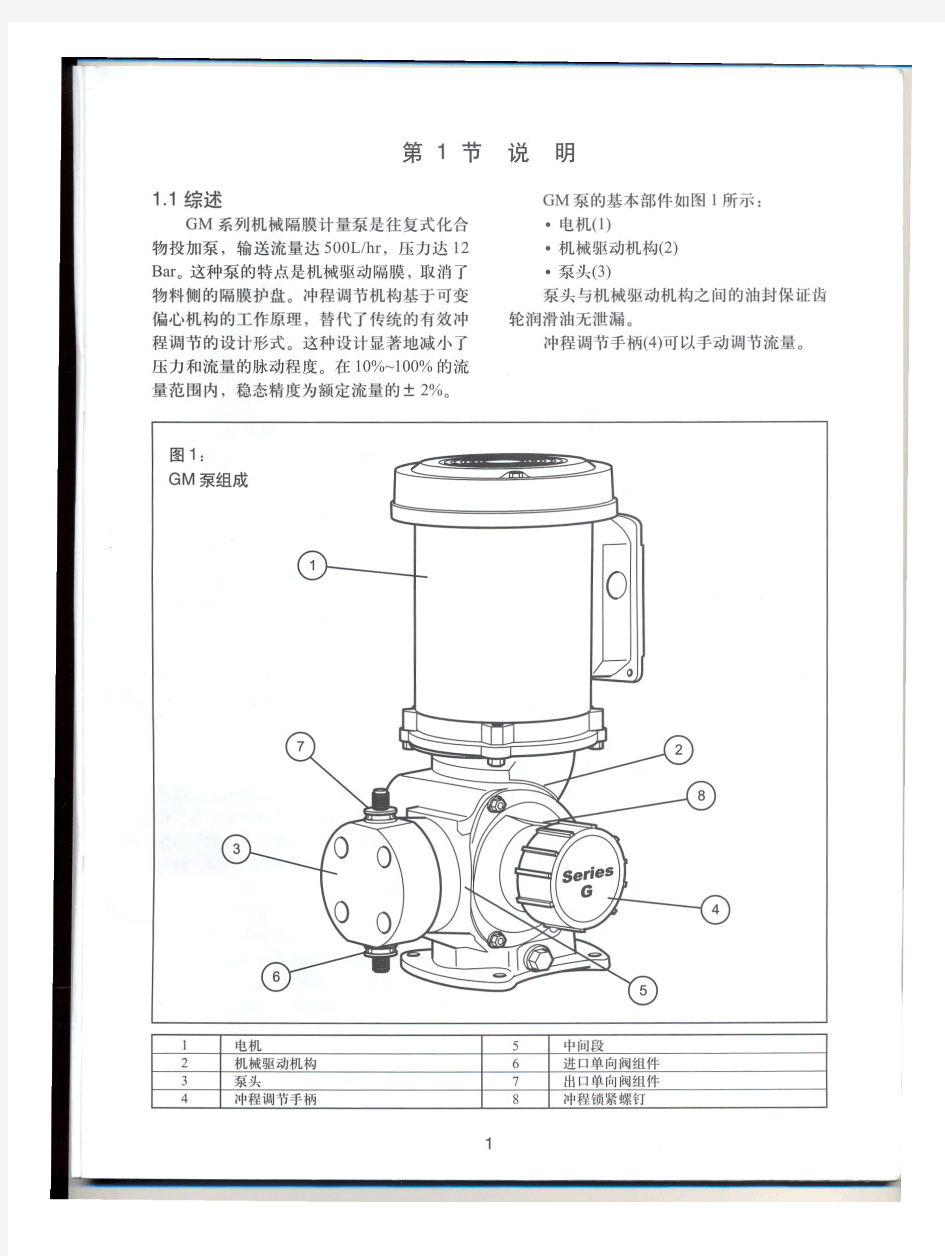 GM计量泵说明书