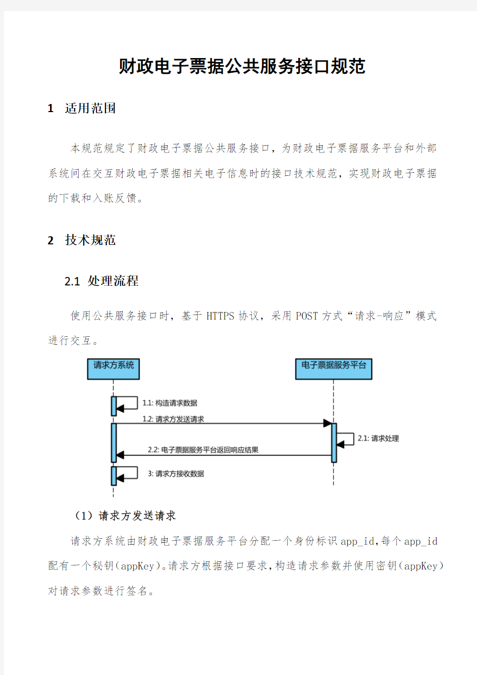 财政电子票据公共服务接口规范