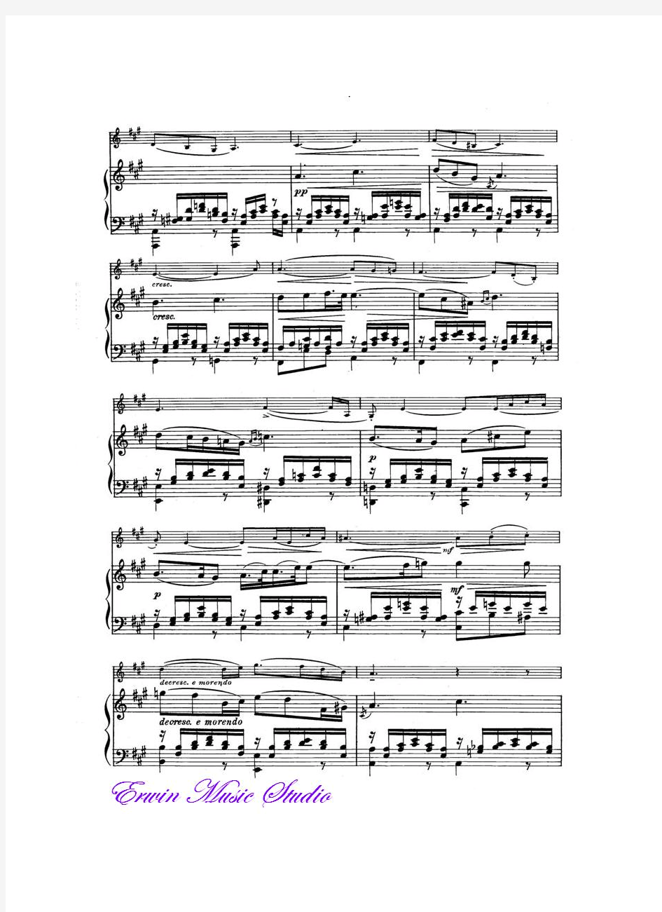 Piano弗朗兹舒柏特《柔板》作品.166.小提琴曲谱 钢琴伴奏曲谱FranzSchubertAdagiolOp.166