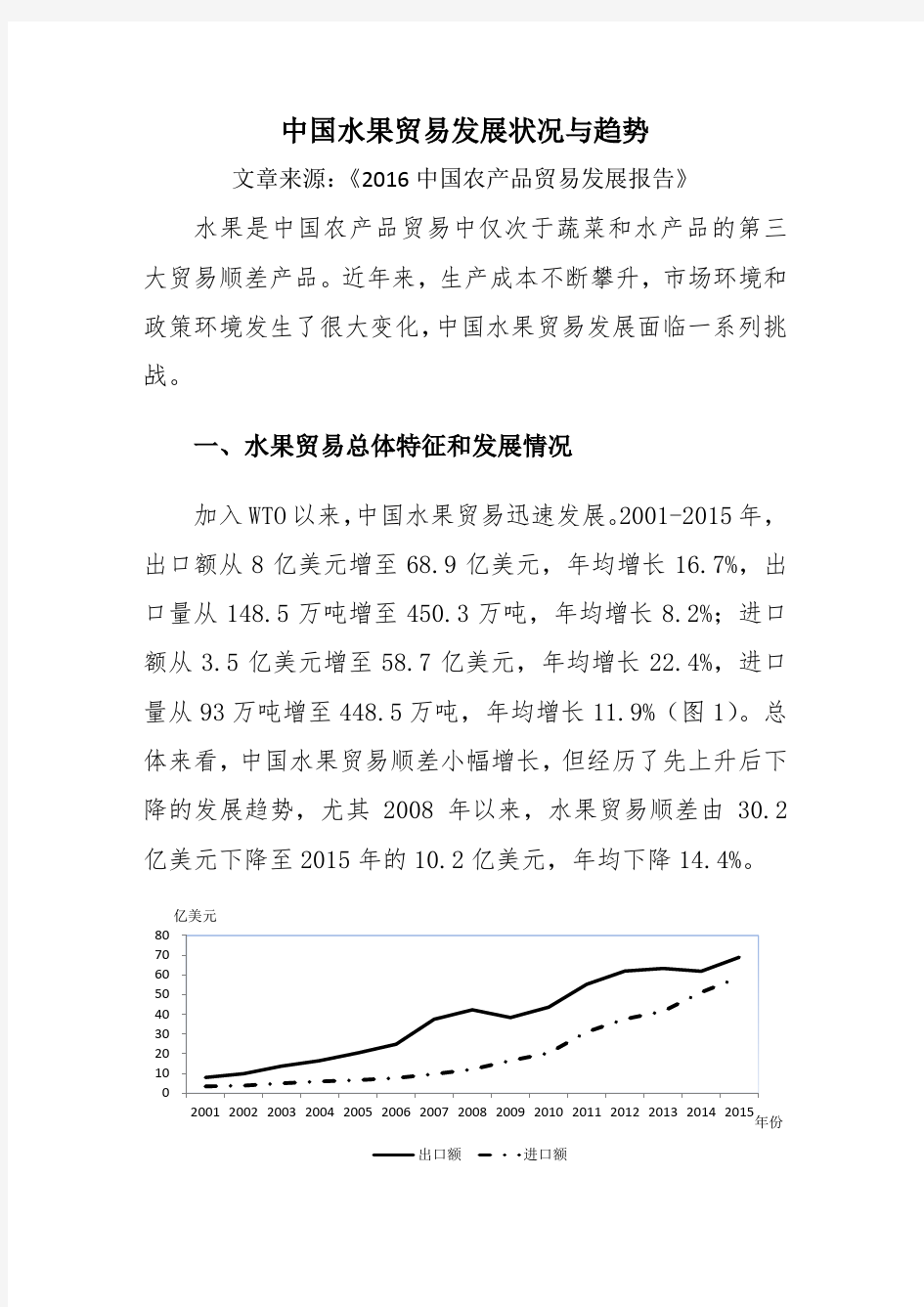 中国水果贸易发展状况与趋势