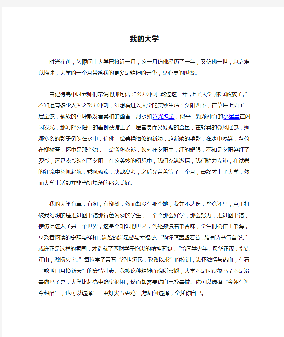 我的大学生活感想