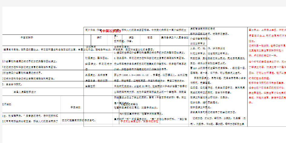 八年级语文上册第五单元17《中国石拱桥》教案新人教版