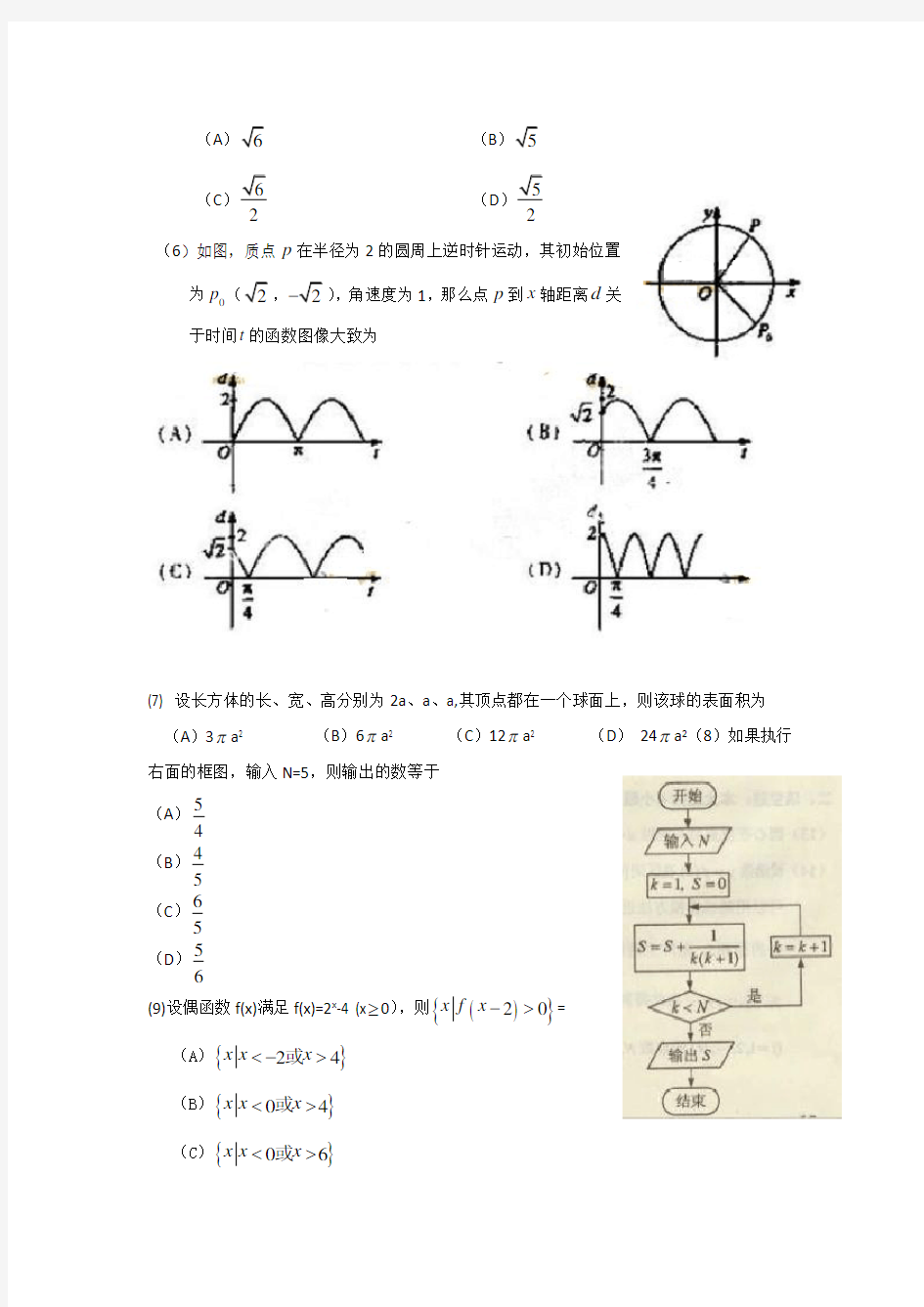 2010年高考真题解析版——文科数学全国卷