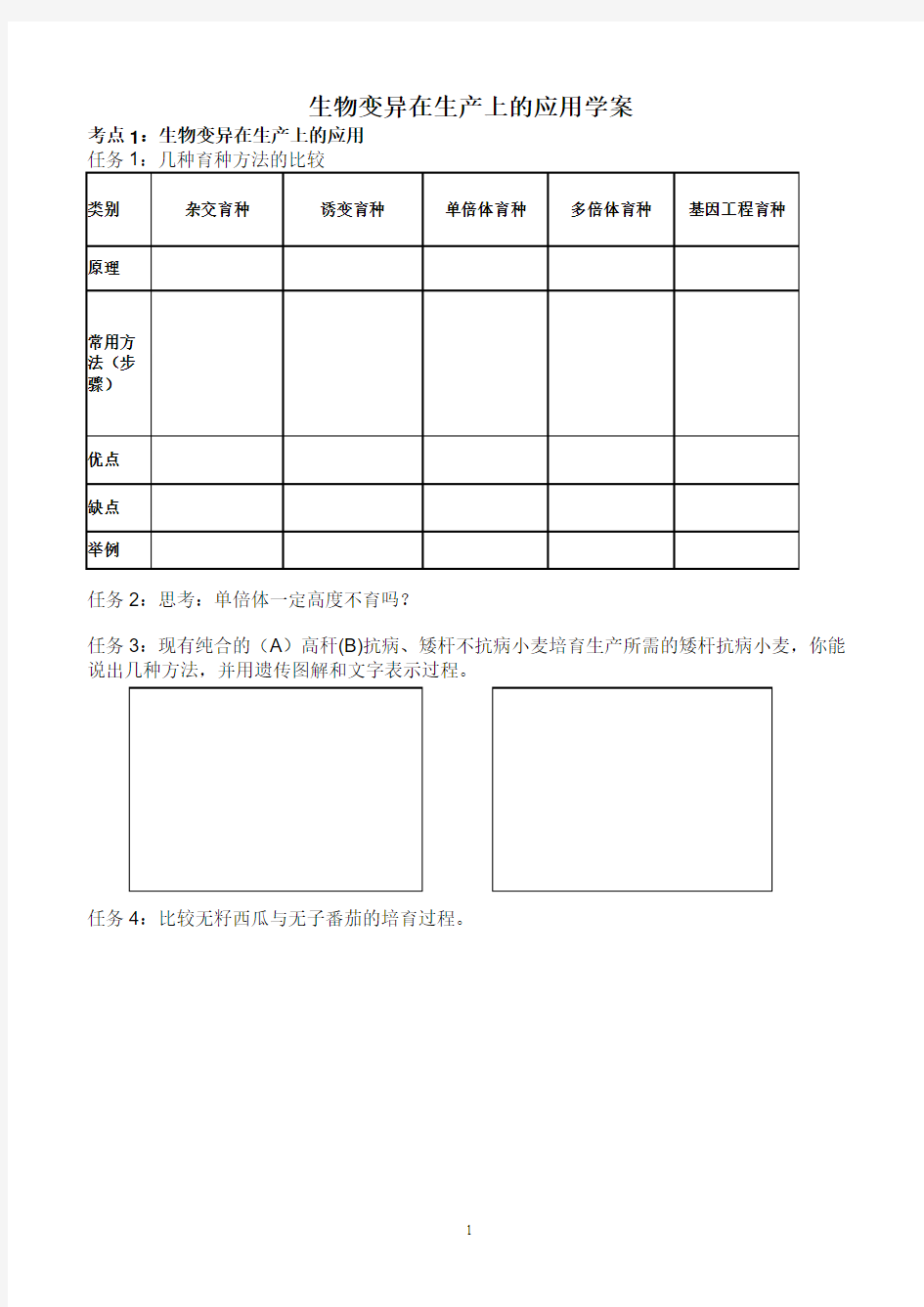 生物变异在生产实践中的应用