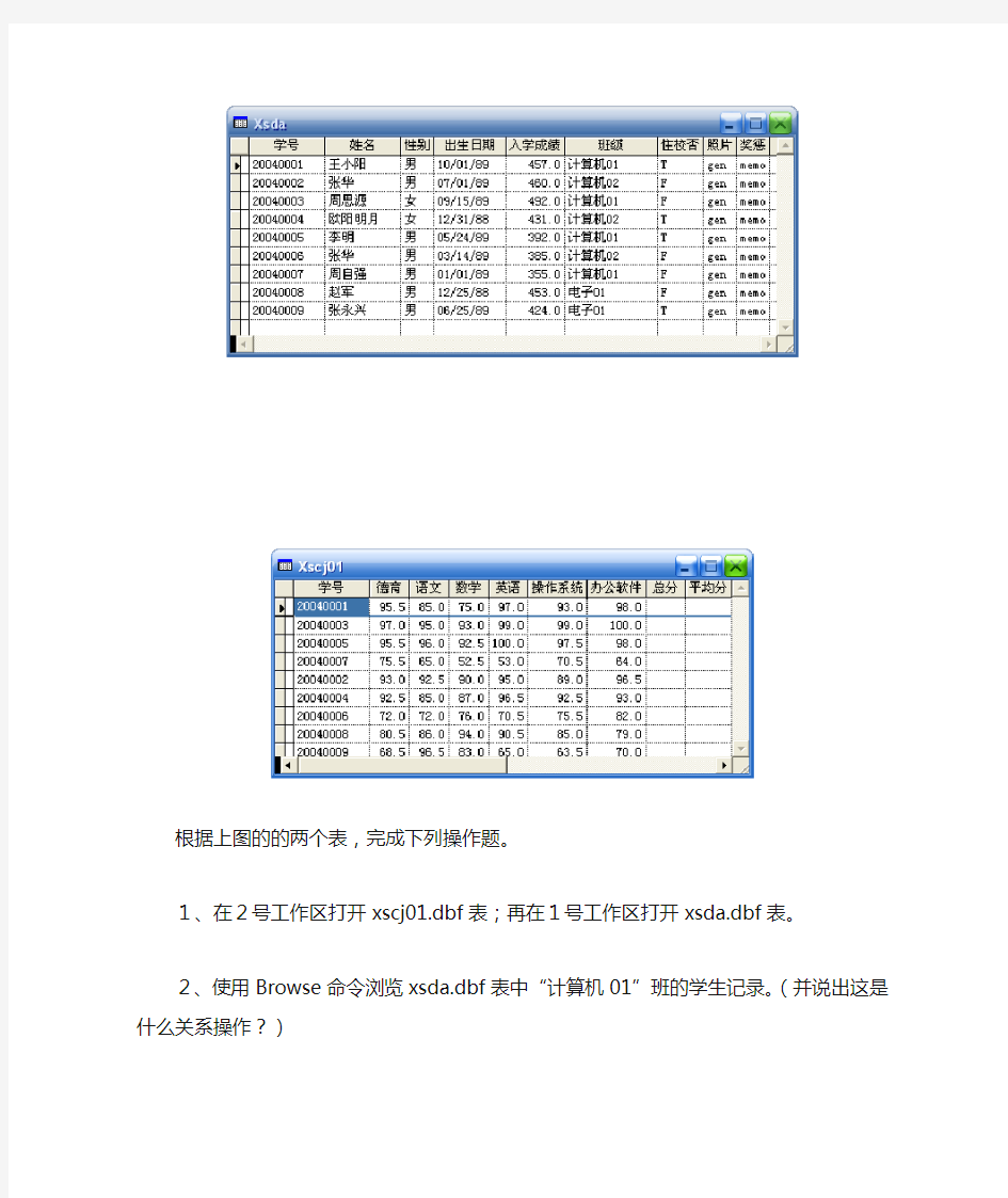 第二章 数据库和表上机作业