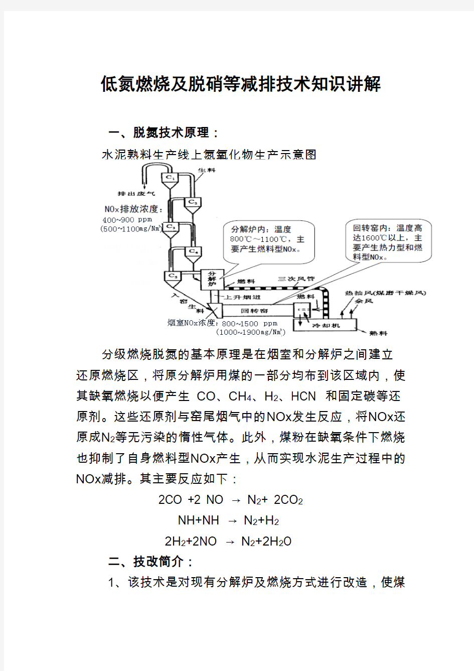 水泥厂低氮燃烧及SNCR脱硝技术简介