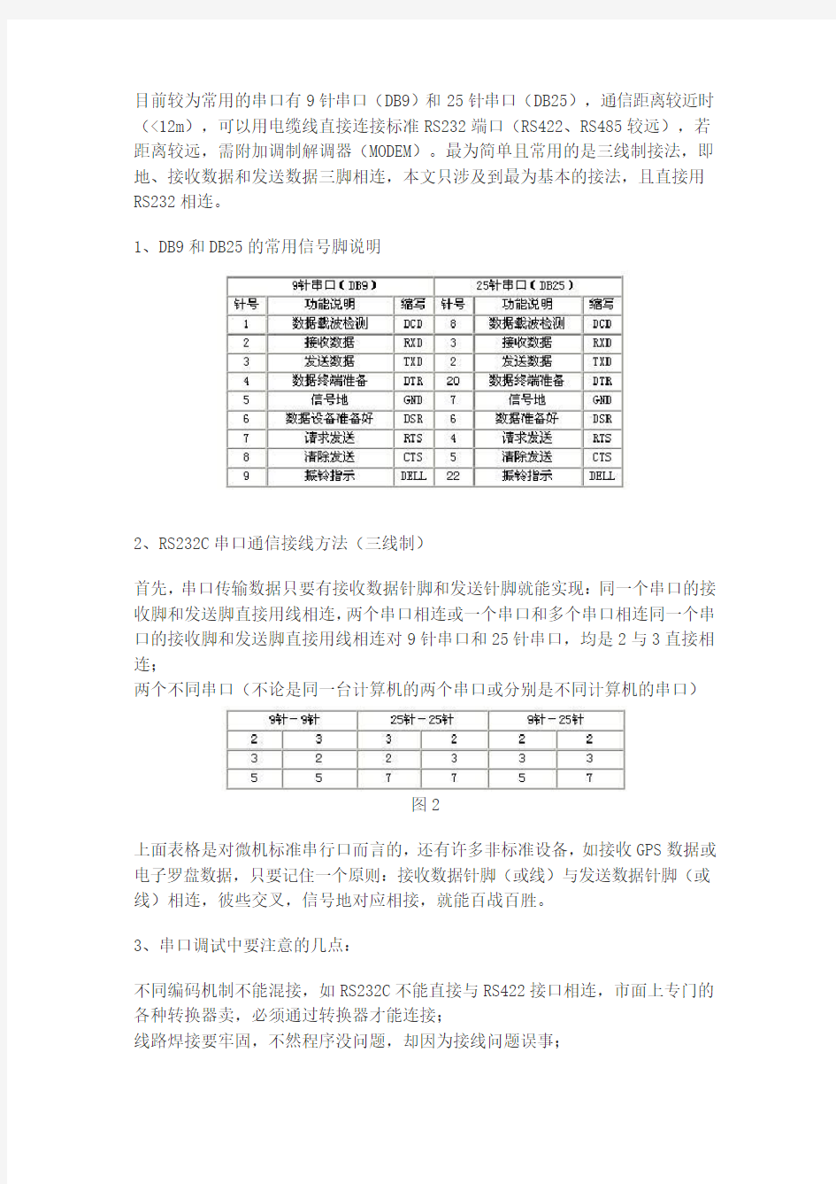 串口通信的接线方法