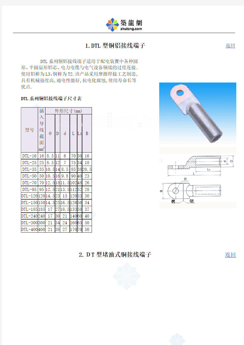 线缆接线端子规格