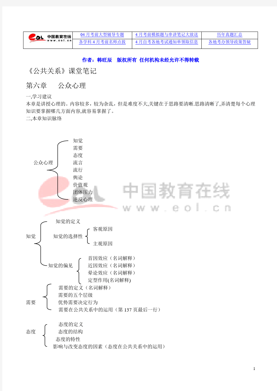 公共关系学第6—12章课堂笔记