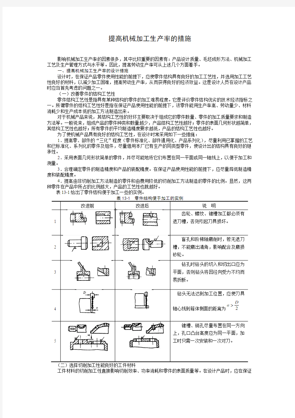 提高机械加工生产率的措施