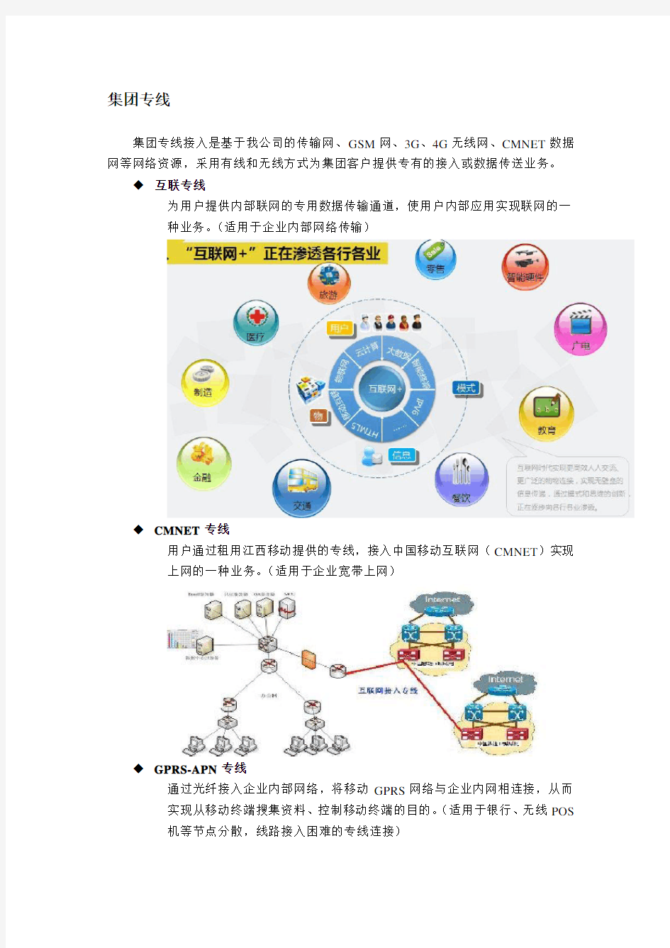 中国移动集团产品