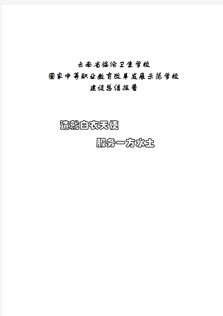 中职卫校示范校建设总结报告