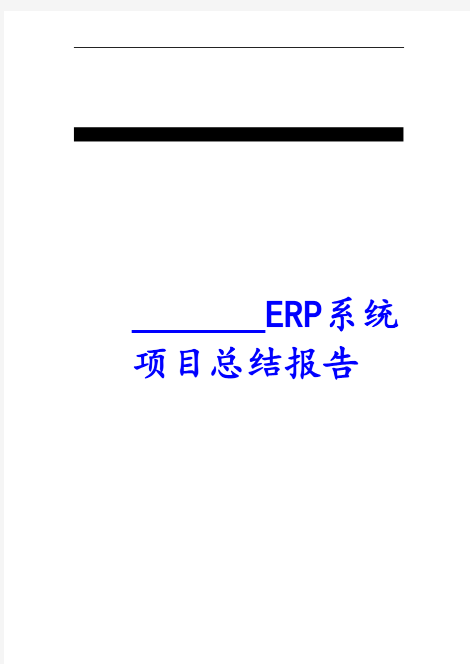 ERP系统项目实施总结报告