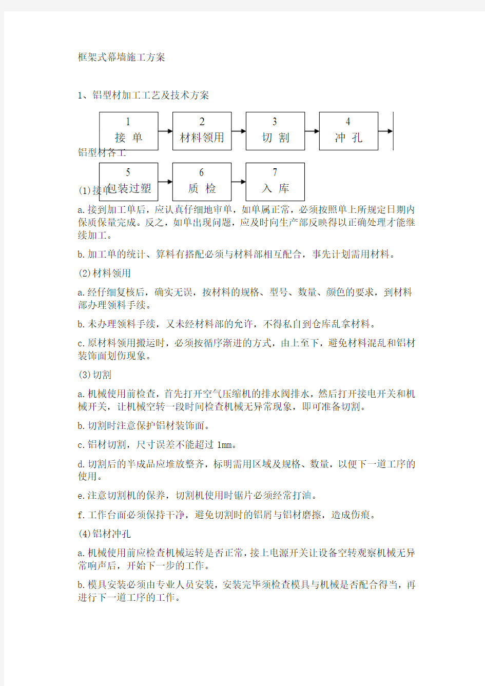 框架式幕墙施工方案