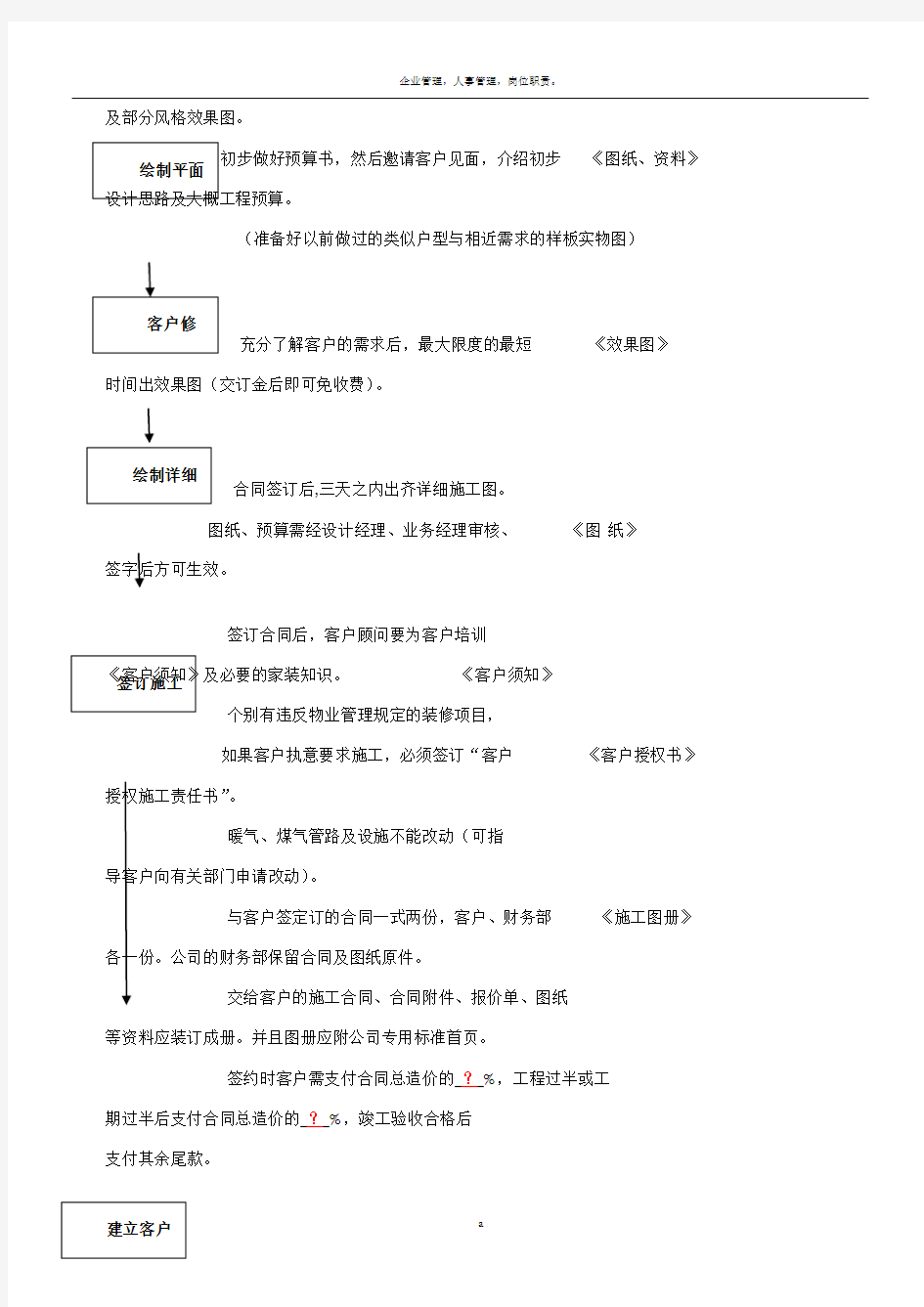 装饰公司业务流程管理规范