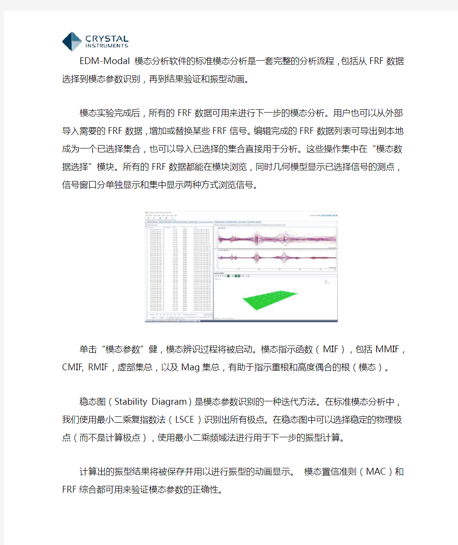 晶钻模态分析软件系列十标准模态分析(Standard Modal Analysis)