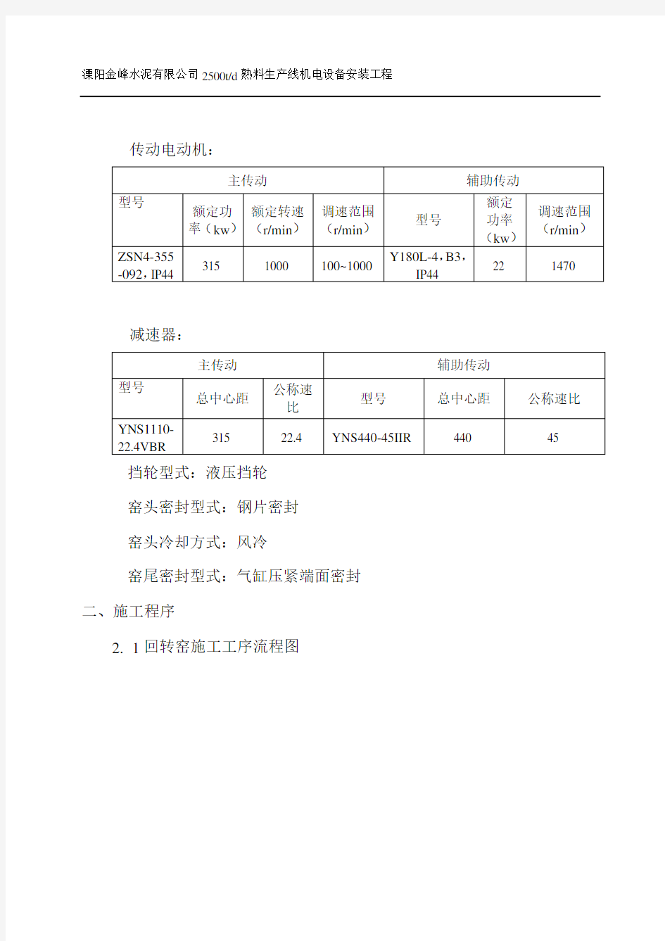 回转窑施工方案汇总