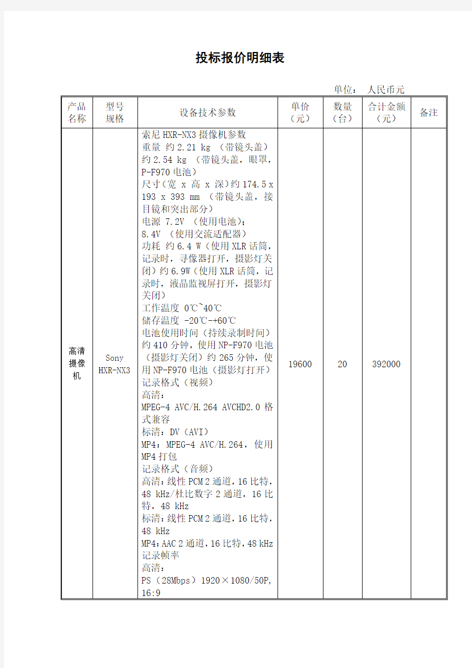 投标报价明细表.doc