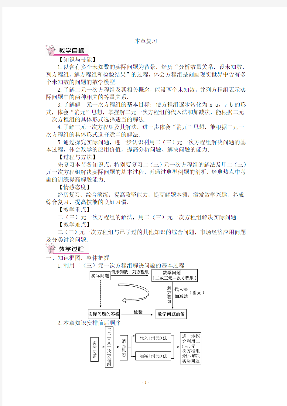 《一元一次不等式》复习(教案)