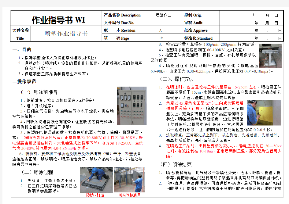 喷塑作业指导书