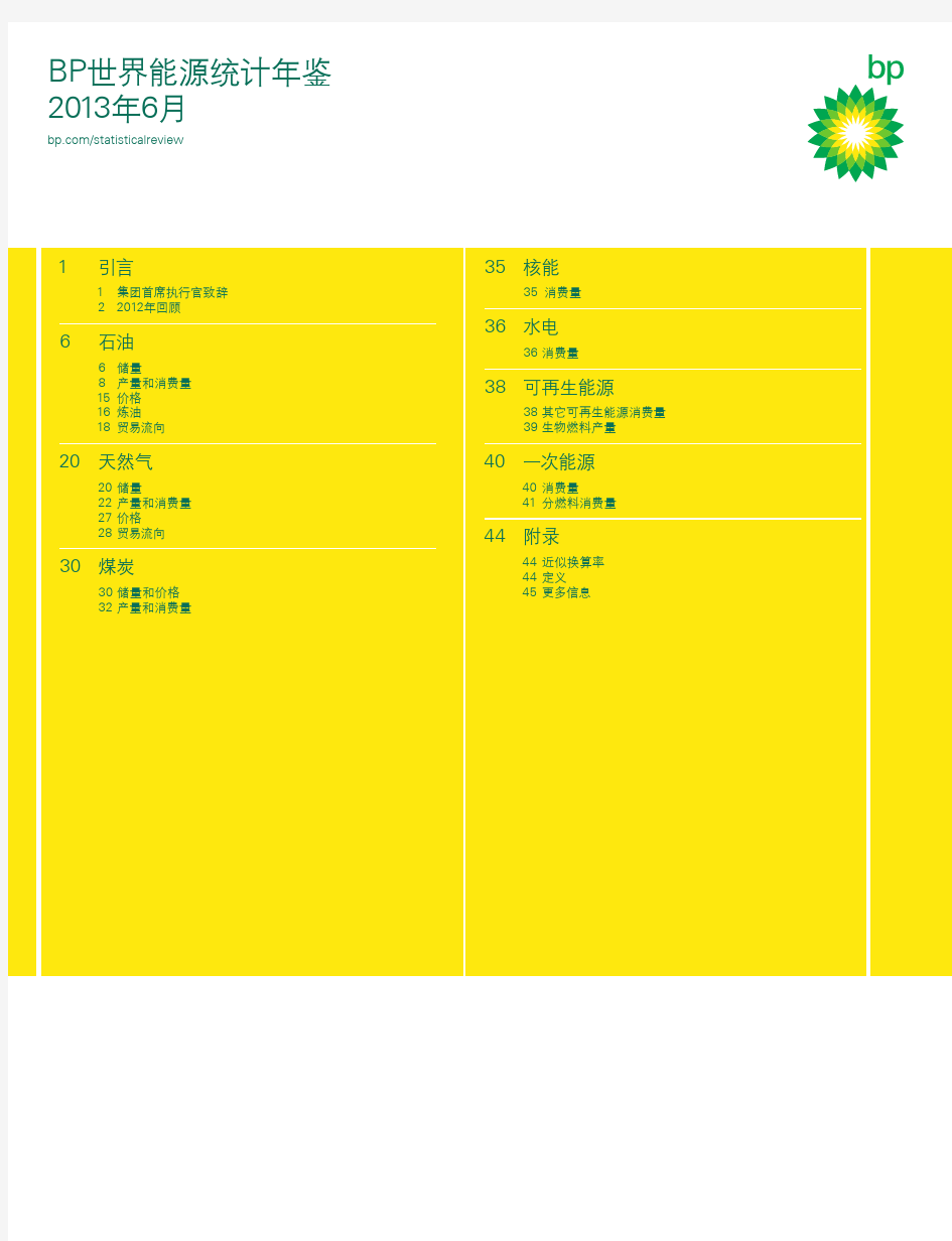 BP世界能源统计年鉴中文完整版——2013年6月