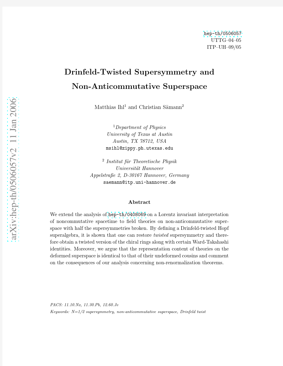 Drinfeld-Twisted Supersymmetry and Non-Anticommutative Superspace