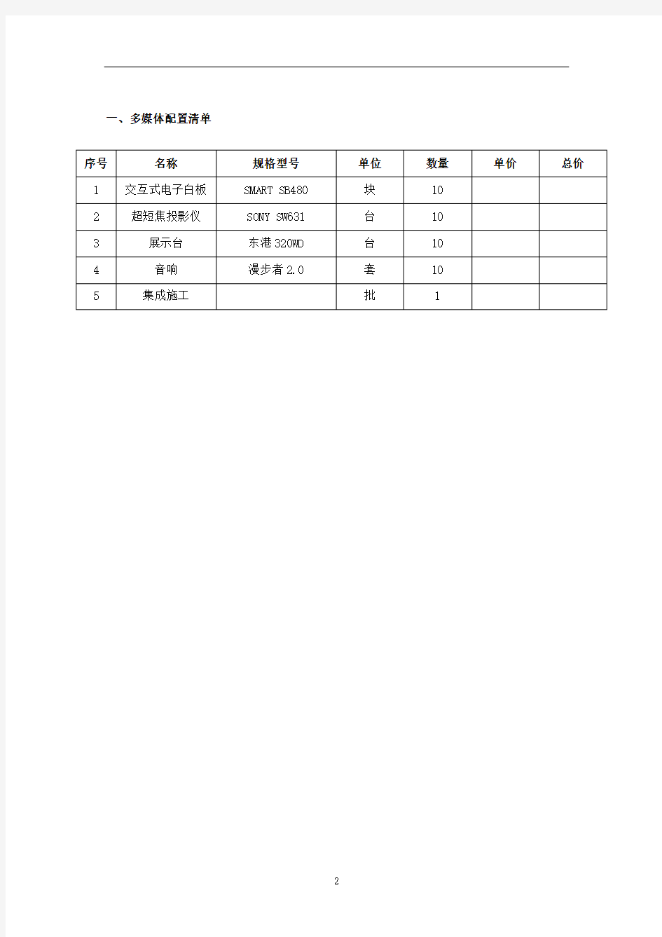 一、多媒体配置清单