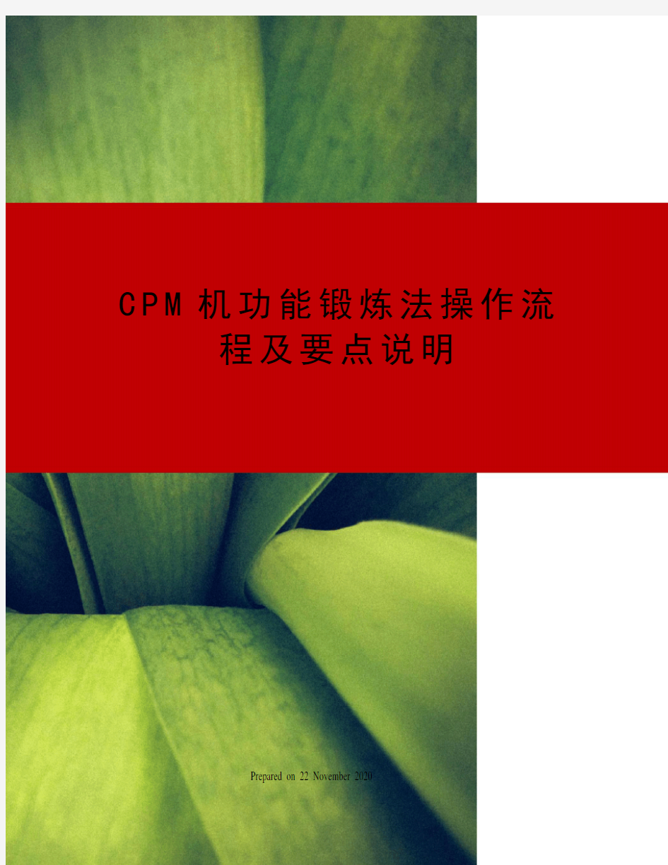 CPM机功能锻炼法操作流程及要点说明