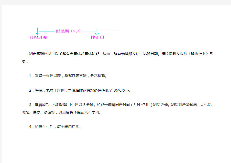 打印版--基础体温记录表格