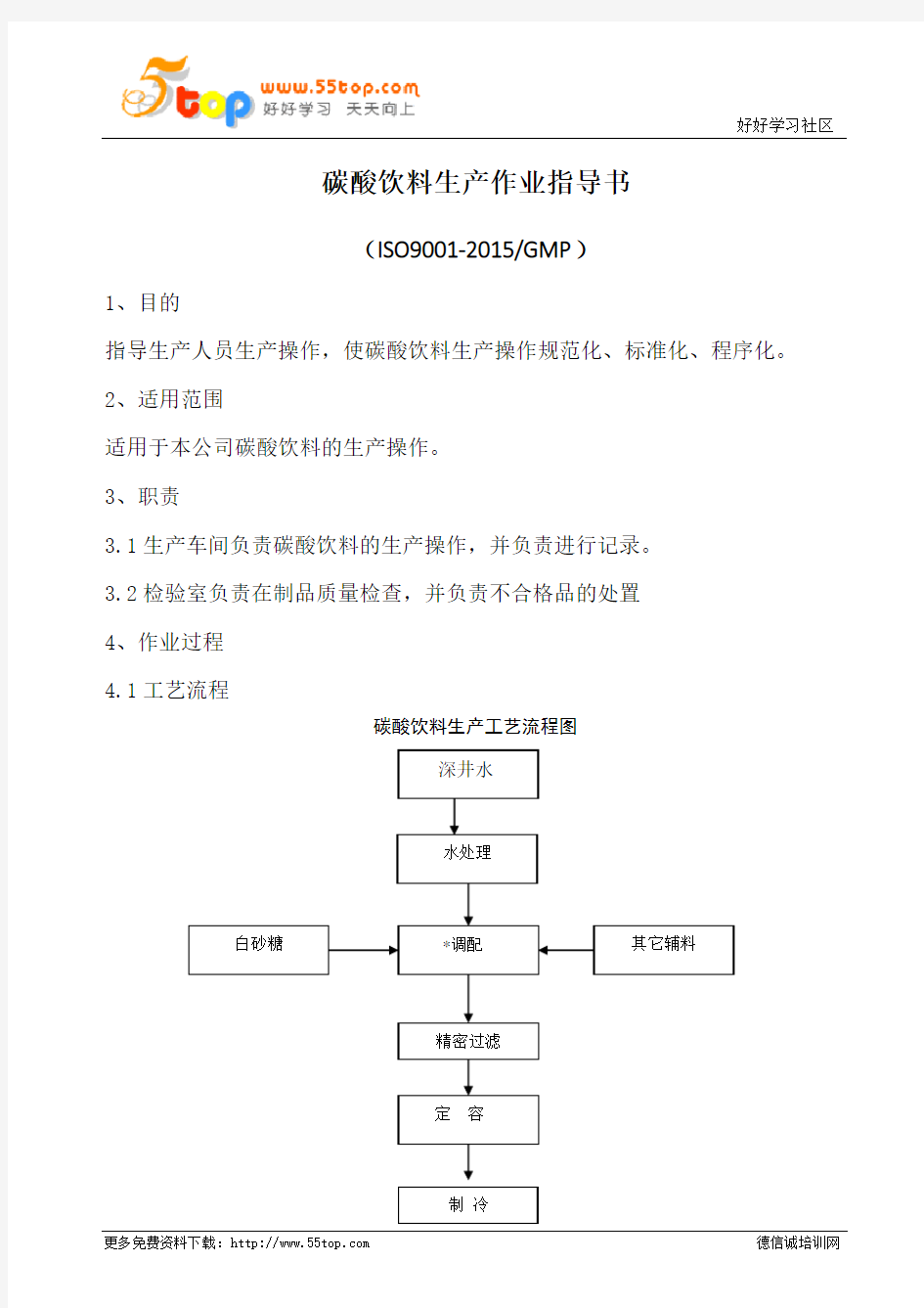 碳酸饮料生产作业指导书