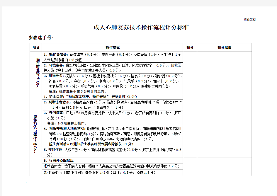 心肺复苏技术操作流程(定稿)