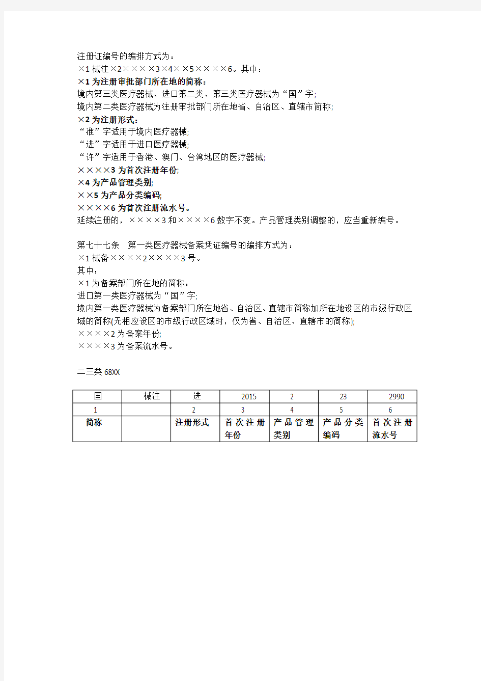 医疗器械注册证编号认读