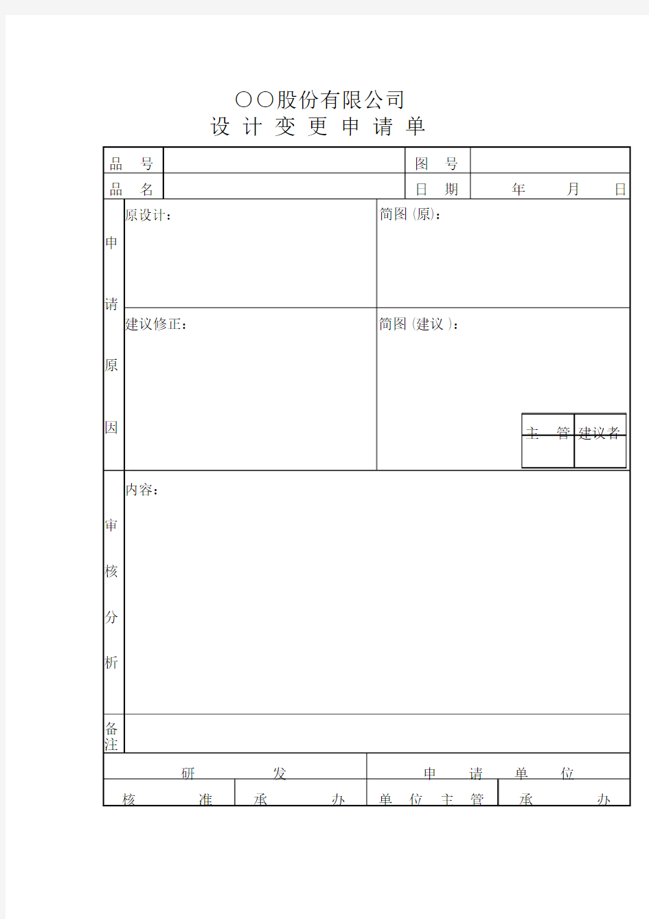 公司设计变更申请单表格格式.docx