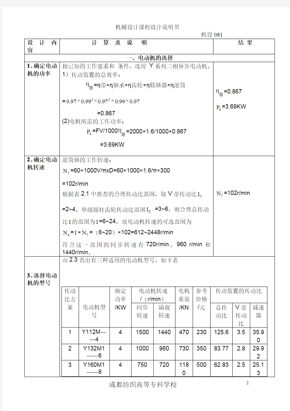 减速器课程设计