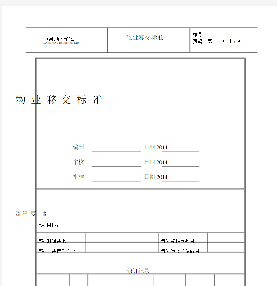 万科物业移交标准最新版本9128.docx