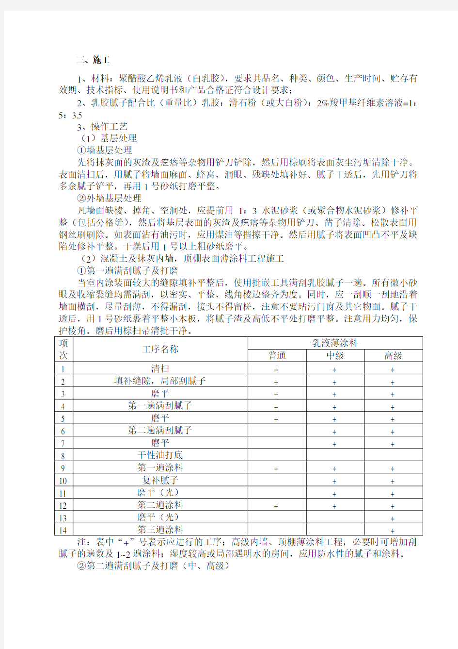 乳胶漆施工方案(最终版本)