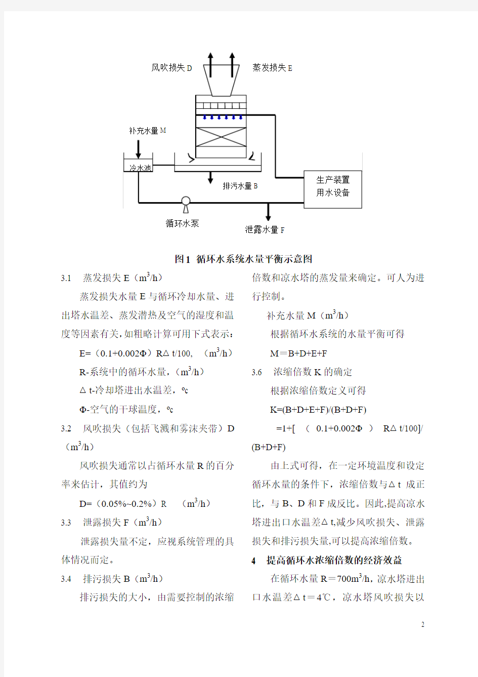 循环冷却水系统浓缩倍数的管理