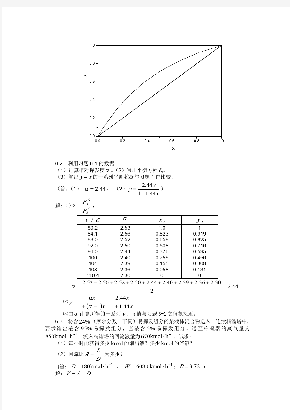 06化工原理第六章习题答案