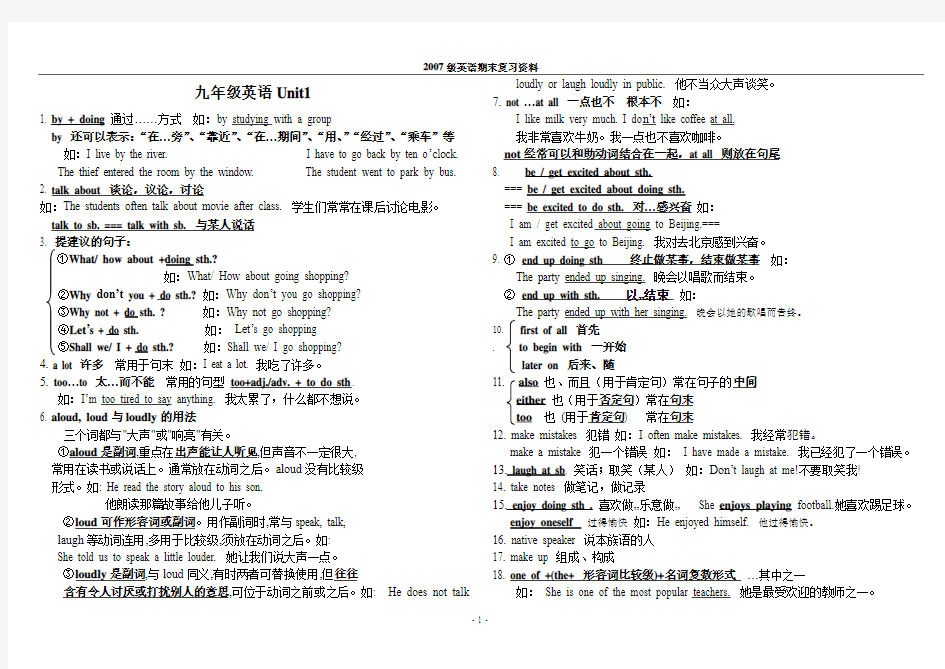 新目标九年级英语总复习资料