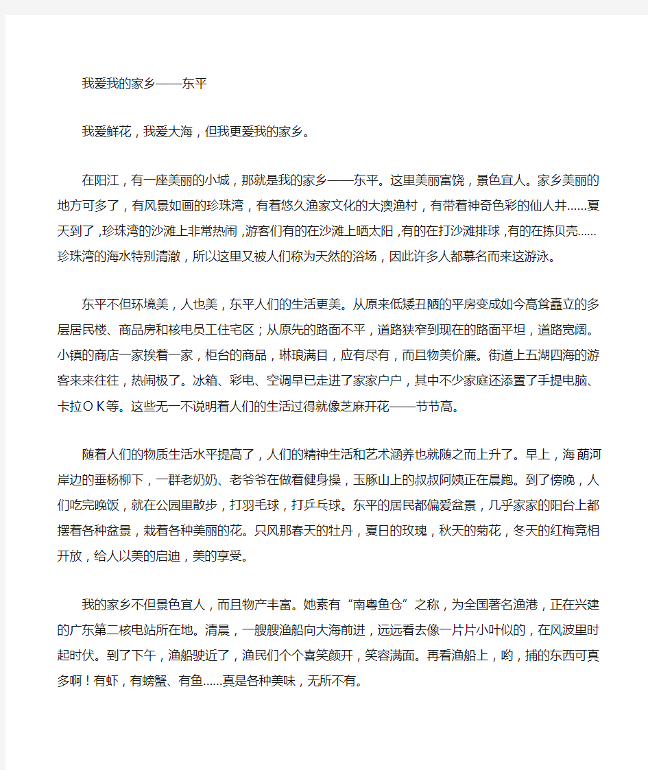 我爱我的家乡东平