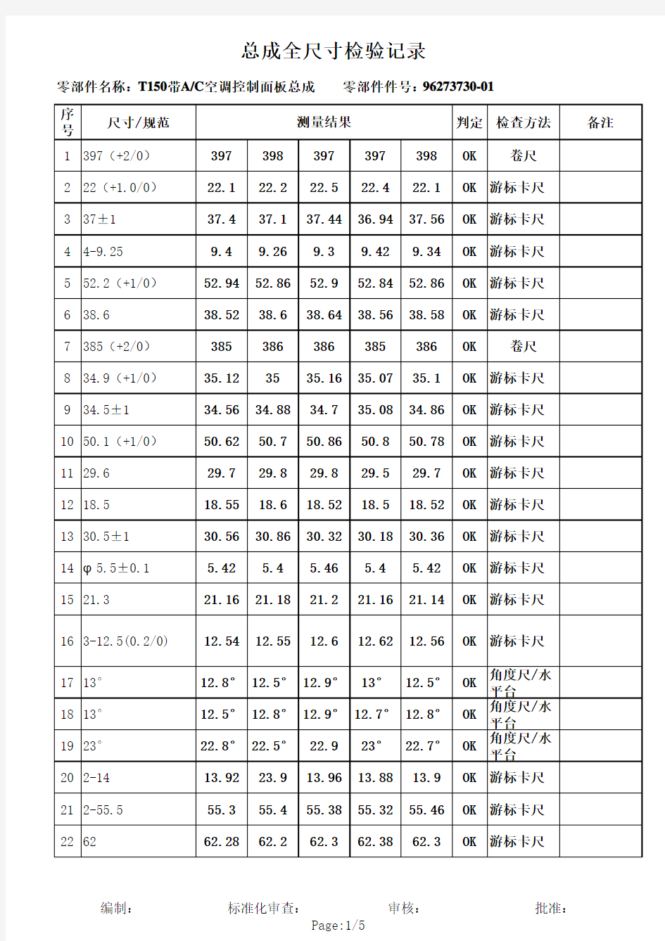 全尺寸检测报告