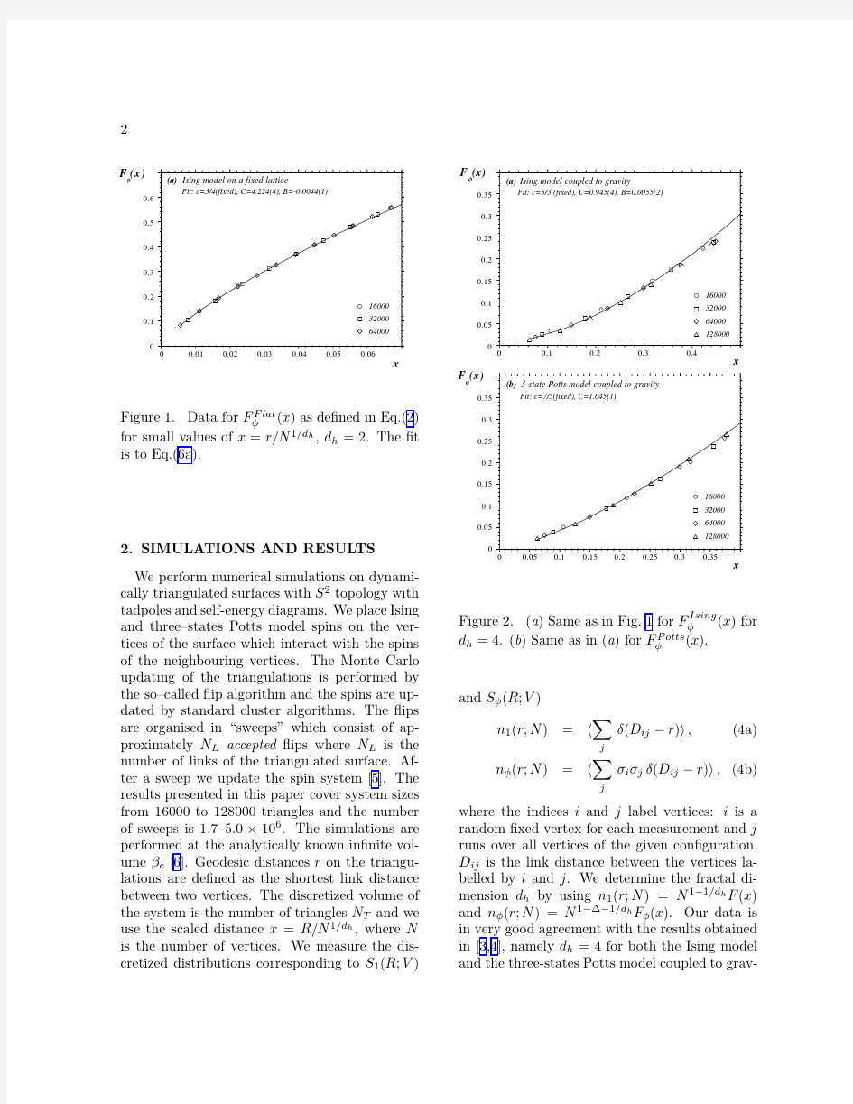 Spin-spin correlation functions of spin systems coupled to 2-d quantum gravity for $0  c  1